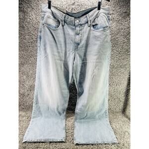 H&M Mens Size 36x32 Jeans Straight Loose Fit Denim Classic Light Blue Wash New